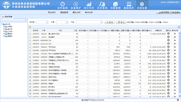 大用户水表综合管理软件界面一