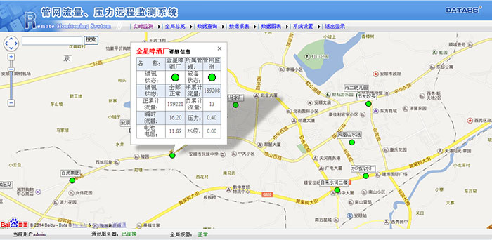 兰州新区给排水有限公司供水管网压力监测系统|供水管网压力监控|城市供水管网压力监测|城市供水管网压力监测