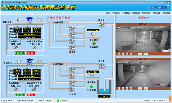 廊坊清泉供水远程控制系统|供水远程控制方案|供水监控|供水无线控制|供水智能监控|自来水供水远程控制系统