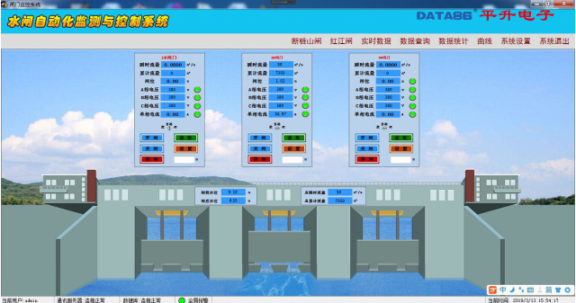 水闸自动化监测与控制系统红江闸出厂前监控软件界面