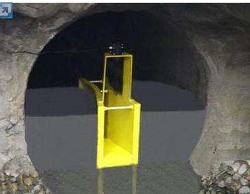 水电站下泄流量监测项目现场超声波明渠流量计安装示意图