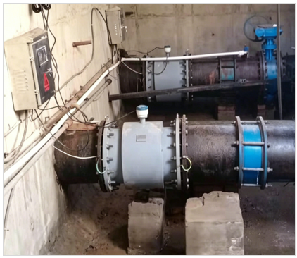 管段式分体型电磁流量计安装现场