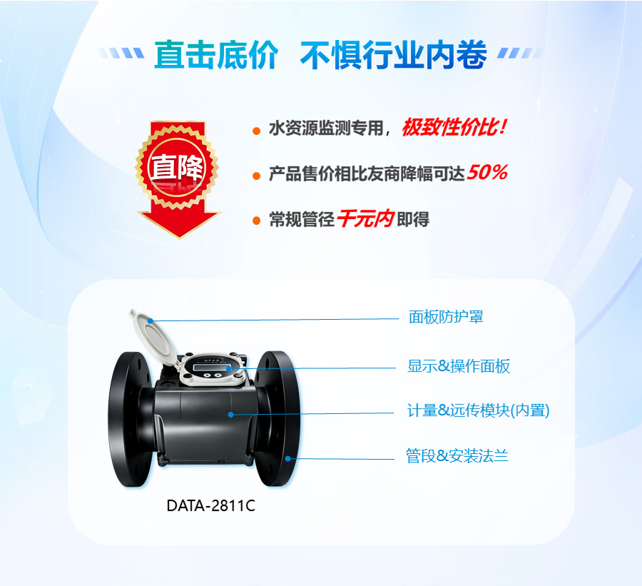 直击底价，不惧行业内卷，水资源监测专用，极致性价比！产品售价相比友商降幅可达50%，常规管径千元内即得