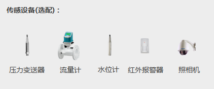 水源井远程监控系统配图传感设备：压力变送器、流量计、水位计、红外报警器、照相机