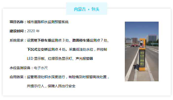 城市道路積水監測預警系統——內蒙古包頭市案例